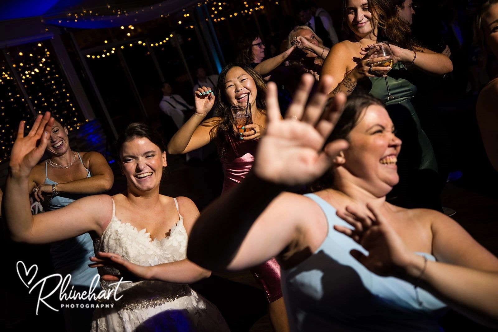 Women dancing celebrating at party